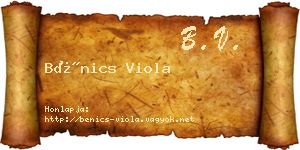 Bénics Viola névjegykártya